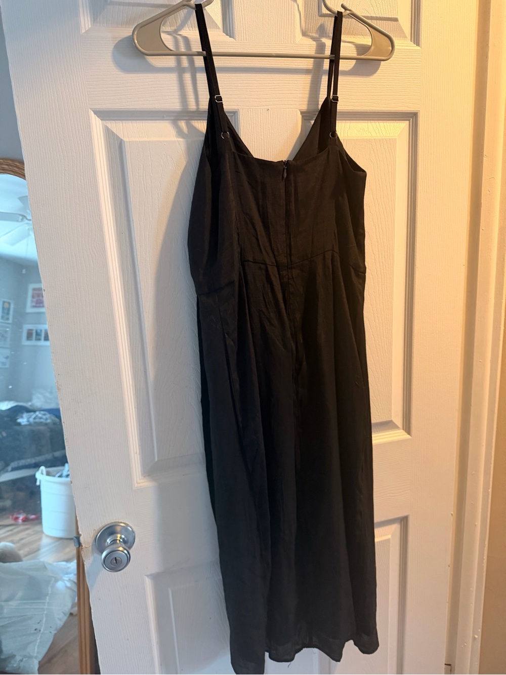 Banana Republic Black Midi Slip Dress with Front Tie - Picture 2 of 3
